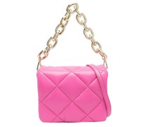 Gesteppte Schultertasche mit Kettendetail