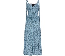floral-print V-neck midi dress