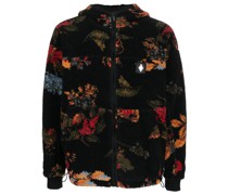 Allover Flowers print fleece jacket
