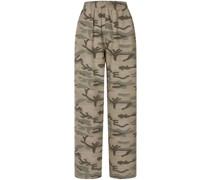 camouflage-print straight-leg trousers
