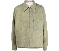 embroidered-motif zip-up jacket
