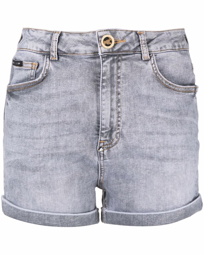 Philipp Plein Damen Hexagon Jeans-Shorts
