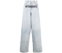 Baggy-Jeans mit Logo-Print