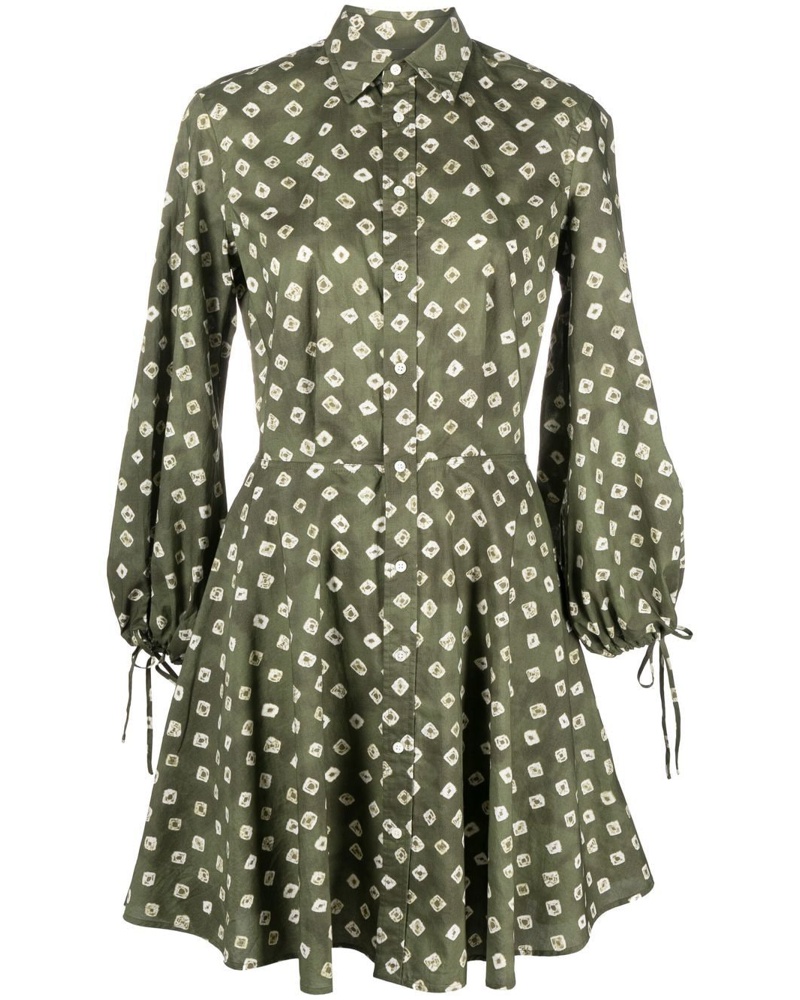 Ralph Lauren Damen Ausgestelltes Kleid mit grafischem Print