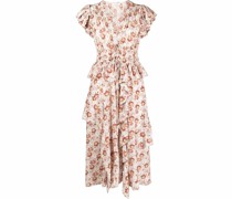 Gerüschtes Kleid mit Blumenmuster