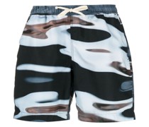 Badeshorts mit abstraktem Print