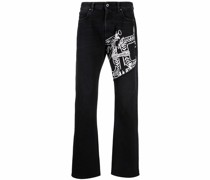 Gerade Jeans mit Logo-Print