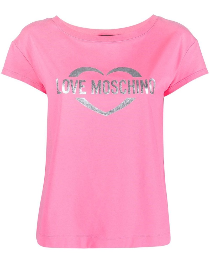Moschino Damen T-Shirt mit Logo-Print Moschino Damen T-Shirt mit Logo-Print