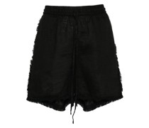 P.A.R.O.S.H. logo-embroidered frayed shorts