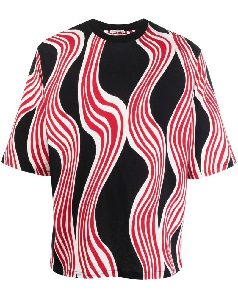 Moncler Damen T-Shirt mit abstraktem Print