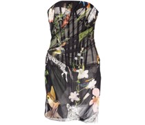 Trägerloses Samtkleid