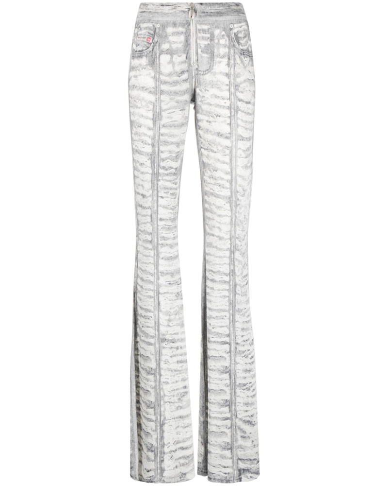 Diesel Damen Schlaghose mit Jeans-Print