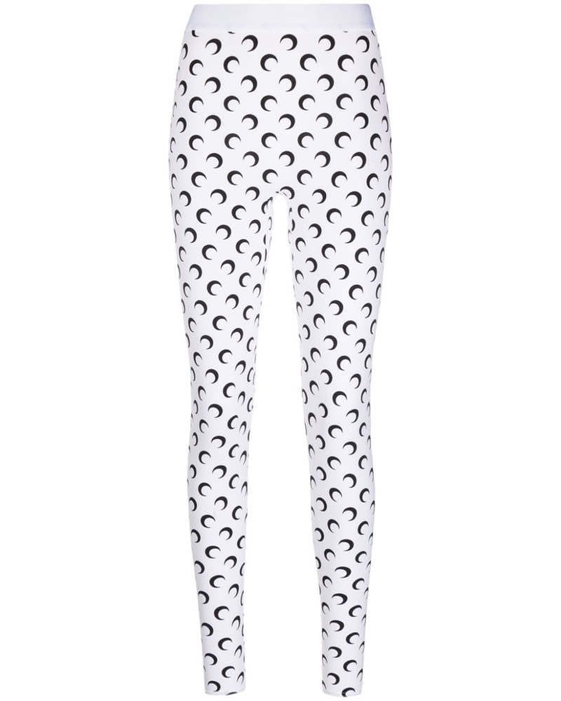 Marine Serre Damen Leggings mit hohem Bund