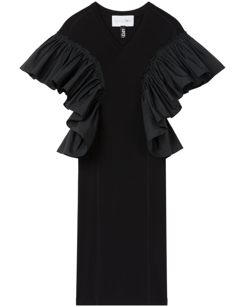 AZ FACTORY Damen Midikleid mit Rüschen