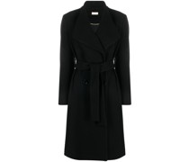 pointed-collar belted trench coat