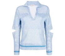 Gestricktes Poloshirt mit Mesh-Einsatz