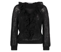 Semi-transparente Rüschenbluse