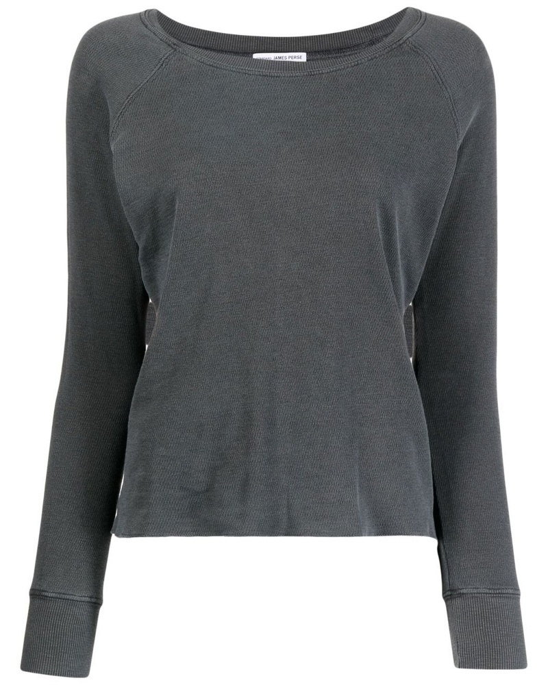 James Perse Damen Langarmshirt mit rundem Ausschnitt
