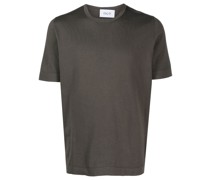 short-sleeved fine-ribbed T-shirt