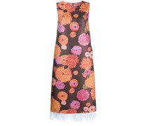 Jacquard-Midikleid mit Blumenmuster
