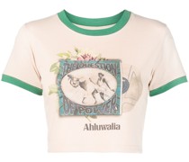 Cropped-T-Shirt mit Print