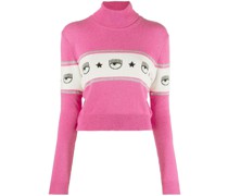 Intarsien-Pullover mit Rollkragen
