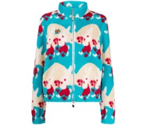 bunny-print fleeced jacket