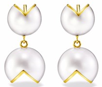 18kt yellow  M/G  WEDGE freshwater pearl earrings