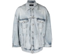 Jeansjacke mit Logo-Stickerei