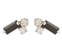 18kt white gold diamond and black sapphire earrings