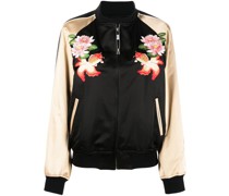 Bomberjacke mit Blumenstickerei
