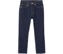 Cropped-Jeans mit Monogramm-Print