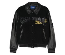 dragon-embroidery bomber jacket