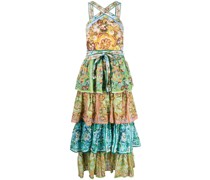Gestuftes Neckholder-Maxikleid