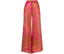 Schlaghose mit transparentem Design