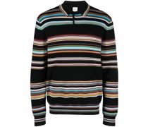 Gestreifter Pullover mit Poloshirtkragen