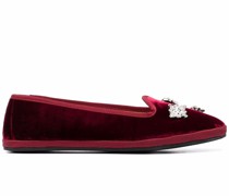 Ballerinas aus Samt mit Kristallen