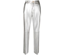 Gerade Hose im Metallic-Look