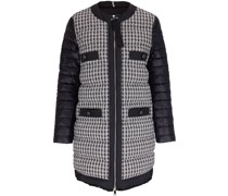 Daunenmantel mit Tweed-Einsätzen