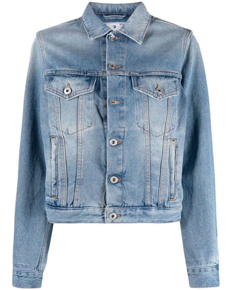 OFF-WHITE Damen Corporate Jeansjacke mit Logo-Patch