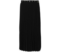 whipstitch-detailing pleated skirt