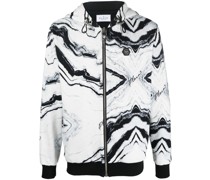 Kapuzenjacke mit Marmor-Print