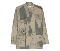 Osaka camouflage-print wrap jacket