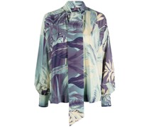 Seidenbluse mit Dschungel-Print