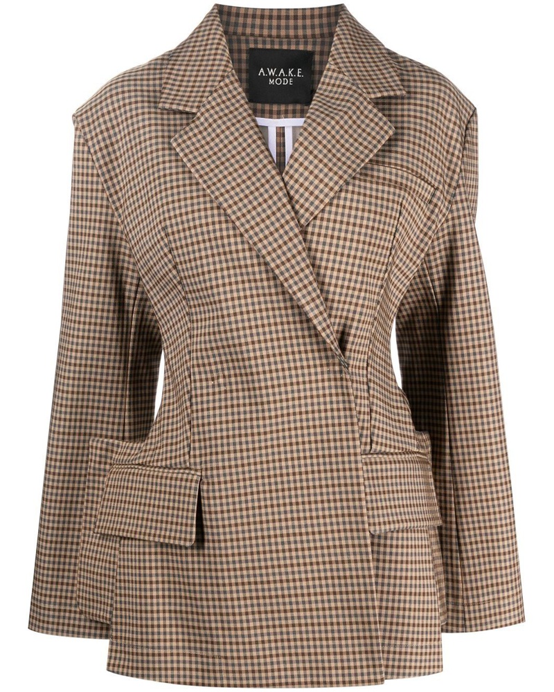 A.W.A.K.E. Damen Blazer mit Karomuster A.W.A.K.E. Damen Blazer mit Karomuster
