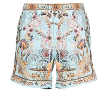 Badeshorts mit Barock-Print