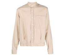 plain band-collar shirt