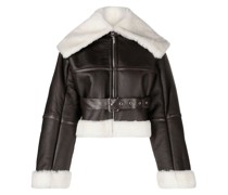 Cropped-Mantel mit Shearling