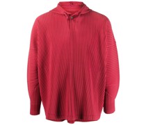 Plissierter Hoodie mit Druckknopf