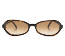 Drain tortoiseshell oval-frame sunglasses
